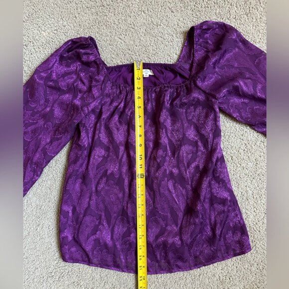 Mason & Belle long sleeve blouse purple paisley print NWOT - Picture 3 of 9